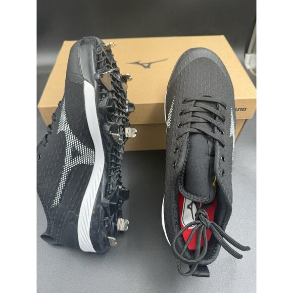 Mizuno Dominant 4 Low Metal Baseball Cleat Men's Size 7 Black/White New In Box - Picture 5 of 6